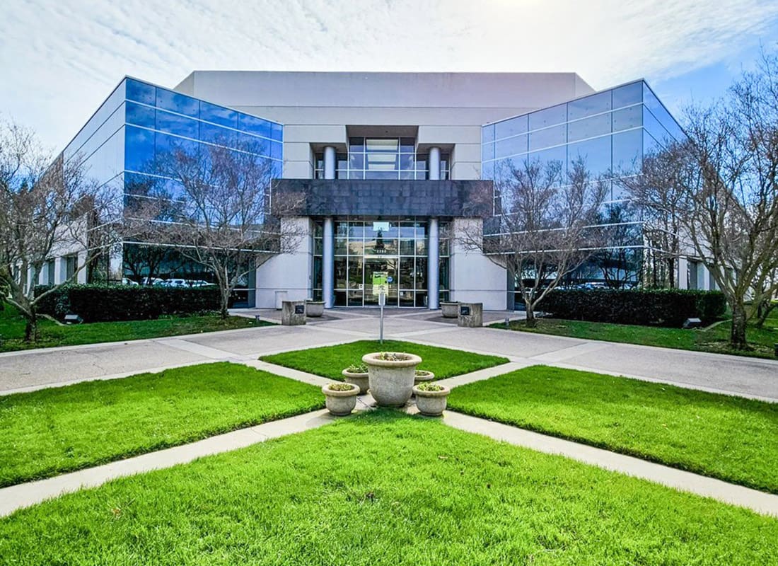 Roseville, CA - Exterior View of an Office Building With Glass Windows